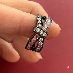 3 Colors Synthetic Opal Rings in Black Gold Filled